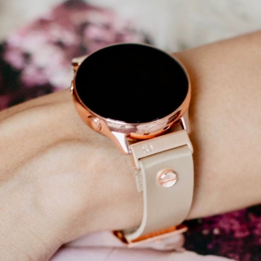 Cream Vegan Leather Galaxy Watch Active 40mm Band